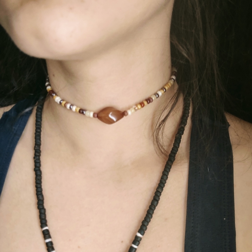 Beaded choker necklace